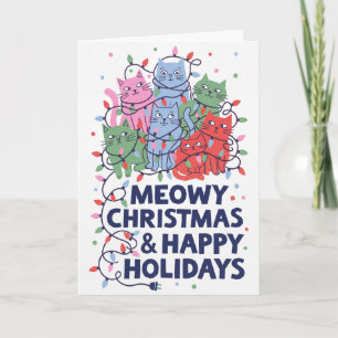 Cartes Pour Fêtes Annuelles Joyeux Noël chats drôles
