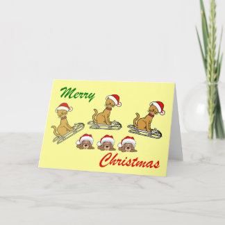 Cartes Pour Fêtes Annuelles Joyeux Noël Chats et chiens Salutation de Noël