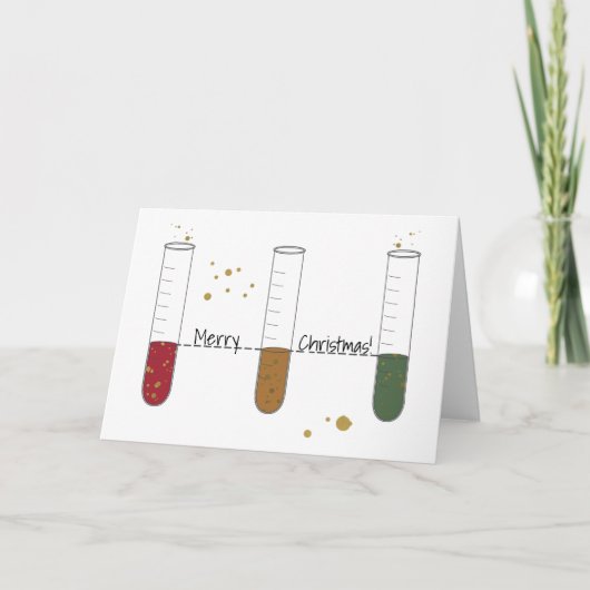Cartes Pour Fêtes Annuelles Joyeux Noël Chem Science Test Tube Lab Enseignant (Devant)
