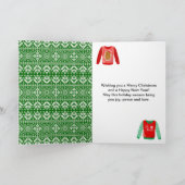 Cartes Pour Fêtes Annuelles Joyeux Noël Chemises Ugly Vertes avec Nom (Intérieur)
