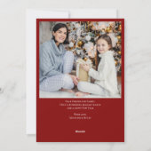 Cartes Pour Fêtes Annuelles Joyeux Noël Chic Rouge Script Photo Vertical (Dos)