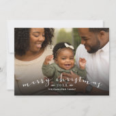 Cartes Pour Fêtes Annuelles Joyeux Noël Chic Script superposition photo (Devant)