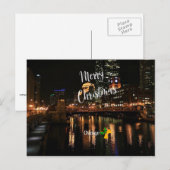 Cartes Pour Fêtes Annuelles Joyeux Noël - Chicago Skyline (Devant / Derrière)