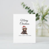 Cartes Pour Fêtes Annuelles Joyeux Noël chien labrador chocolat (Debout devant)