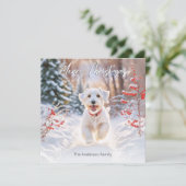 Cartes Pour Fêtes Annuelles Joyeux Noël Chien Terrier Sealyham Mignon Dans La (Debout devant)