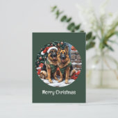 Cartes Pour Fêtes Annuelles Joyeux Noël Chiens bergers allemands (Debout devant)