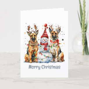 Cartes Pour Fêtes Annuelles Joyeux Noël Chiens bergers allemands