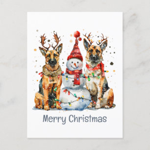 Cartes Pour Fêtes Annuelles Joyeux Noël Chiens bergers allemands