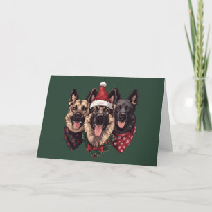 Cartes Pour Fêtes Annuelles Joyeux Noël Chiens bergers allemands