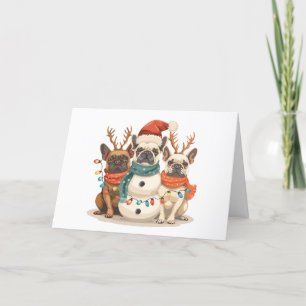 Cartes Pour Fêtes Annuelles Joyeux Noël Chiens de rennes Français