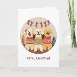 Cartes Pour Fêtes Annuelles Joyeux Noël Chiens Labrador Retriever