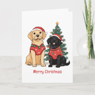 Cartes Pour Fêtes Annuelles Joyeux Noël Chiens Labrador Retriever