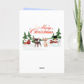 Cartes Pour Fêtes Annuelles Joyeux Noël Chihuahua avec Père Noël (Dos)