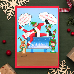 Cartes Pour Fêtes Annuelles Joyeux Noël Chiropraticien Père Noël & Elves