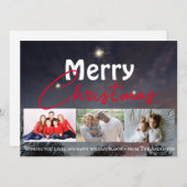 Cartes Pour Fêtes Annuelles Joyeux Noël ciel hivernal étoilé moderne (Devant / Derrière)