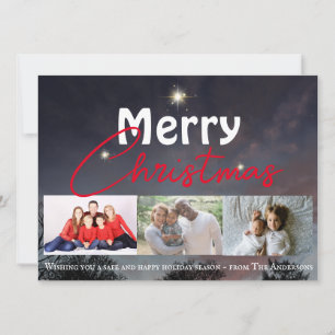 Cartes Pour Fêtes Annuelles Joyeux Noël ciel hivernal étoilé moderne