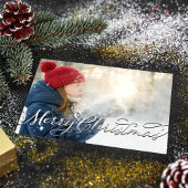 Cartes Pour Fêtes Annuelles Joyeux Noël Classic Calligraphie Argent Script