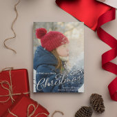 Cartes Pour Fêtes Annuelles Joyeux Noël Classic Calligraphie Argent Script