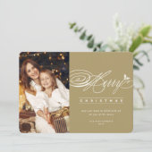 Cartes Pour Fêtes Annuelles Joyeux Noël Classic Script Photo Élégant Chic (Debout devant)