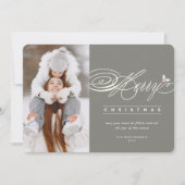 Cartes Pour Fêtes Annuelles Joyeux Noël Classic Script Photo Élégant Chic (Devant)