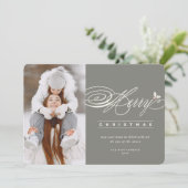 Cartes Pour Fêtes Annuelles Joyeux Noël Classic Script Photo Élégant Chic (Debout devant)