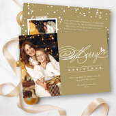 Cartes Pour Fêtes Annuelles Joyeux Noël Classic Script Photo Élégant Chic
