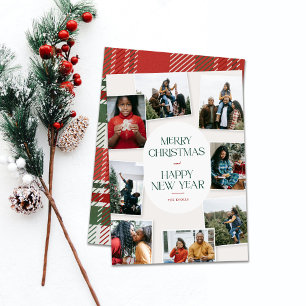 Cartes Pour Fêtes Annuelles Joyeux Noël Classique 8 Photo Montage 