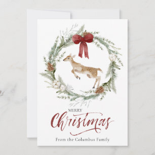 Cartes Pour Fêtes Annuelles Joyeux Noël classique Feu d'hiver animal photo