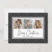 Cartes Pour Fêtes Annuelles Joyeux Noël Classique Gris Plaid Vacances (Devant)