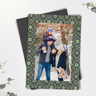 Cartes Pour Fêtes Annuelles Joyeux Noël classique Une photo Flocon de neige