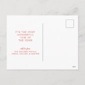 Cartes Pour Fêtes Annuelles Joyeux Noël | Cloches et pins Retro (Dos)