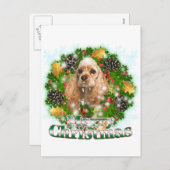 Cartes Pour Fêtes Annuelles Joyeux Noël Cocker Spaniel (Devant / Derrière)