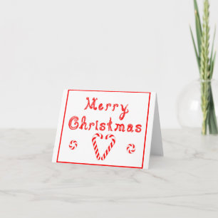 Cartes Pour Fêtes Annuelles Joyeux Noël Cœur Canne à Sucre Tourbillon de Menth