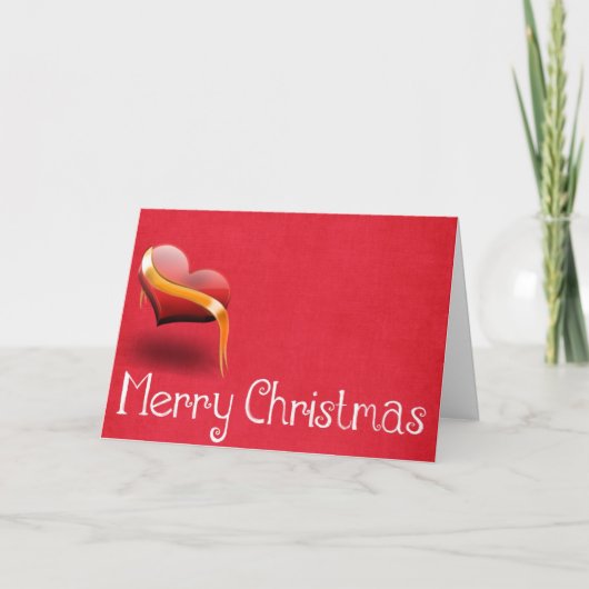 Cartes Pour Fêtes Annuelles Joyeux Noël Coeur rouge (Devant)