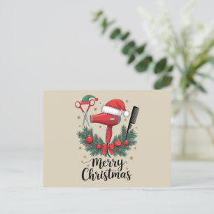 Cartes Pour Fêtes Annuelles Joyeux Noël coiffeur coiffeur Xmas coiffure