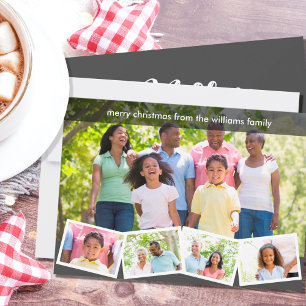 Cartes Pour Fêtes Annuelles Joyeux Noël Collage de photos de la famille Grey