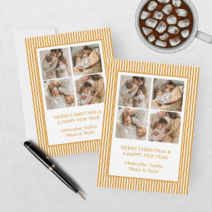 Cartes Pour Fêtes Annuelles Joyeux Noël Collage de photos doré