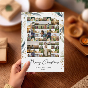 Cartes Pour Fêtes Annuelles Joyeux Noël Collage de photos modernes