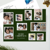 Cartes Pour Fêtes Annuelles Joyeux Noël | Collage de photos | Vert classique