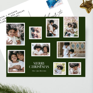 Cartes Pour Fêtes Annuelles Joyeux Noël Collage de photos Vert classique