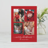 Cartes Pour Fêtes Annuelles Joyeux Noël Collage de quatre photos  (Debout devant)