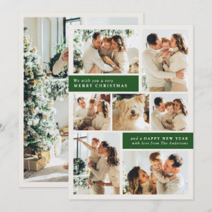 Cartes Pour Fêtes Annuelles Joyeux Noël Collage Multi-Photos Famille Moderne