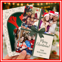 Joyeux Noël Collage Photo Cadeau Élégant Ruban