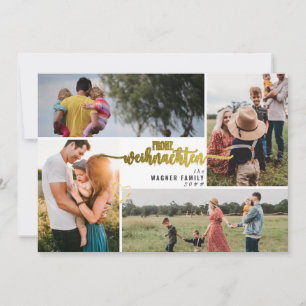 Cartes Pour Fêtes Annuelles Joyeux Noël Collage Photo de 4 Noël allemand