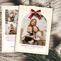 Joyeux Noël Collage Photo Élégant à Rayures