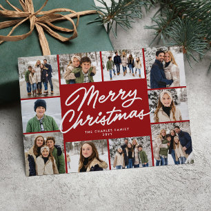Cartes Pour Fêtes Annuelles Joyeux Noël collage photo marron dix