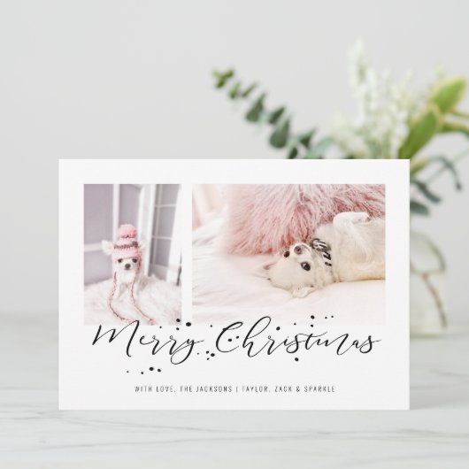 Cartes Pour Fêtes Annuelles Joyeux Noël | Collage photo moderne deux (Debout devant)