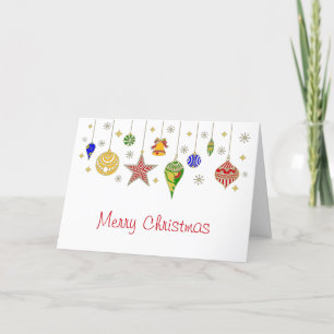 Cartes Pour Fêtes Annuelles Joyeux Noël coloré Baubles de Noël
