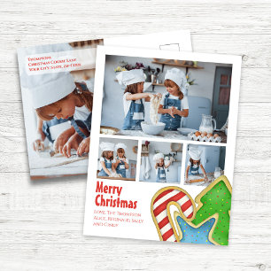 Cartes Pour Fêtes Annuelles Joyeux Noël Cookie Photo Collage Salutation