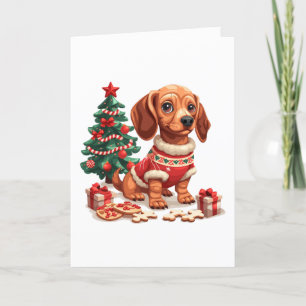 Cartes Pour Fêtes Annuelles Joyeux Noël Cookies de vacances pour chien teckel